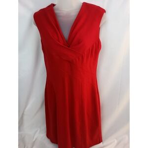 Cache crimson red‎ christmas holiday party church coquette 8 midi dress